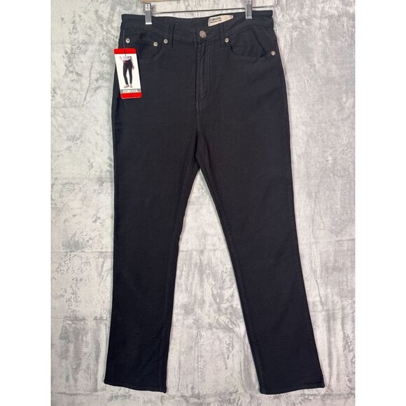 NWT New 32 Degrees Black Sweatpant Stretch Straightleg Ankle Pants Size 8 - Picture 1 of 8